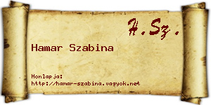 Hamar Szabina névjegykártya