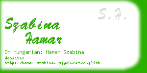 szabina hamar business card